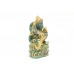 Handmade Green natural Jade Stone Goddess Saraswati Idol statue Home Decorative